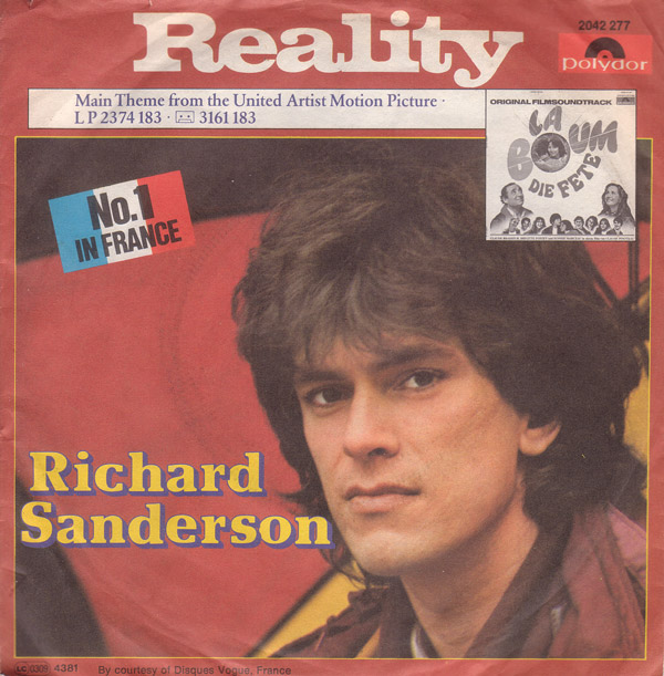 Richard Sanderson - Reality (La Boum soundtrack) piano sheet music